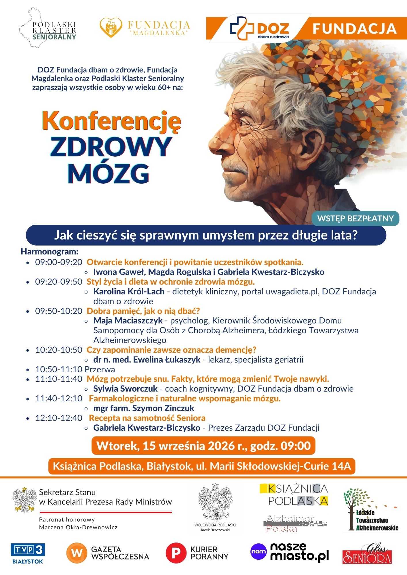 Conference “HEALTHY BRAIN. How to enjoy a sharp mind for many years?” – September 15, Białystok